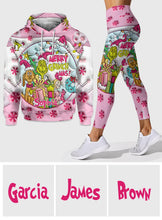 Load image into Gallery viewer, Personalized Pink Christmas Hoodie and Leggings Set Gift for Kids
