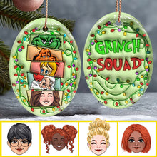 Load image into Gallery viewer, Personalized Grinch Squad Ceramic Ornament Holiday Gift
