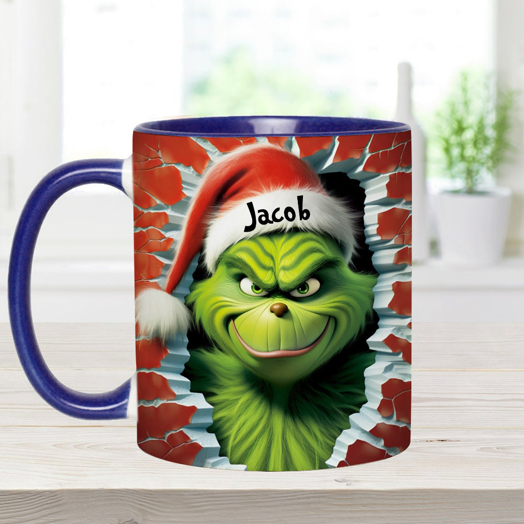 Personalized Grinch Accent Mug Custom Name Birthday Gift