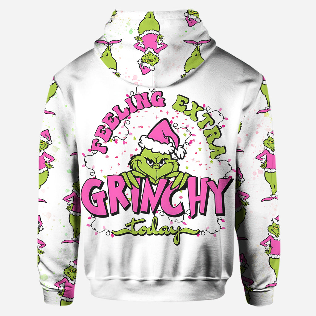 Personalized Grinch Hoodie and Leggings Christmas Outfit