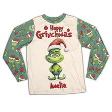 Load image into Gallery viewer, Personalized Grinch Christmas Pajama Set for Family | Custom Names
