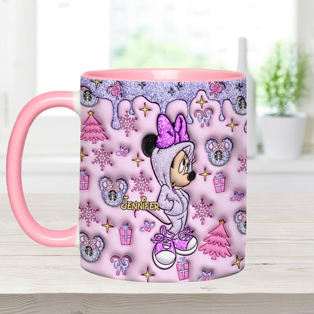 Personalized Christmas Accent Mug with Glittery Design for Mom