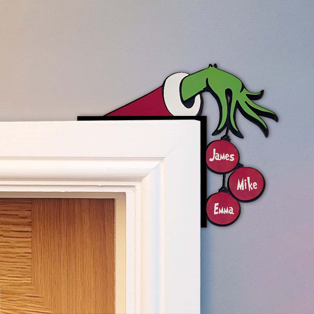 Personalized Christmas Door Frame Decoration Custom Names Gift
