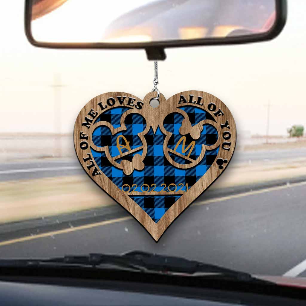 Personalized Heart-Shaped Couple Car Ornament Custom Date Gift