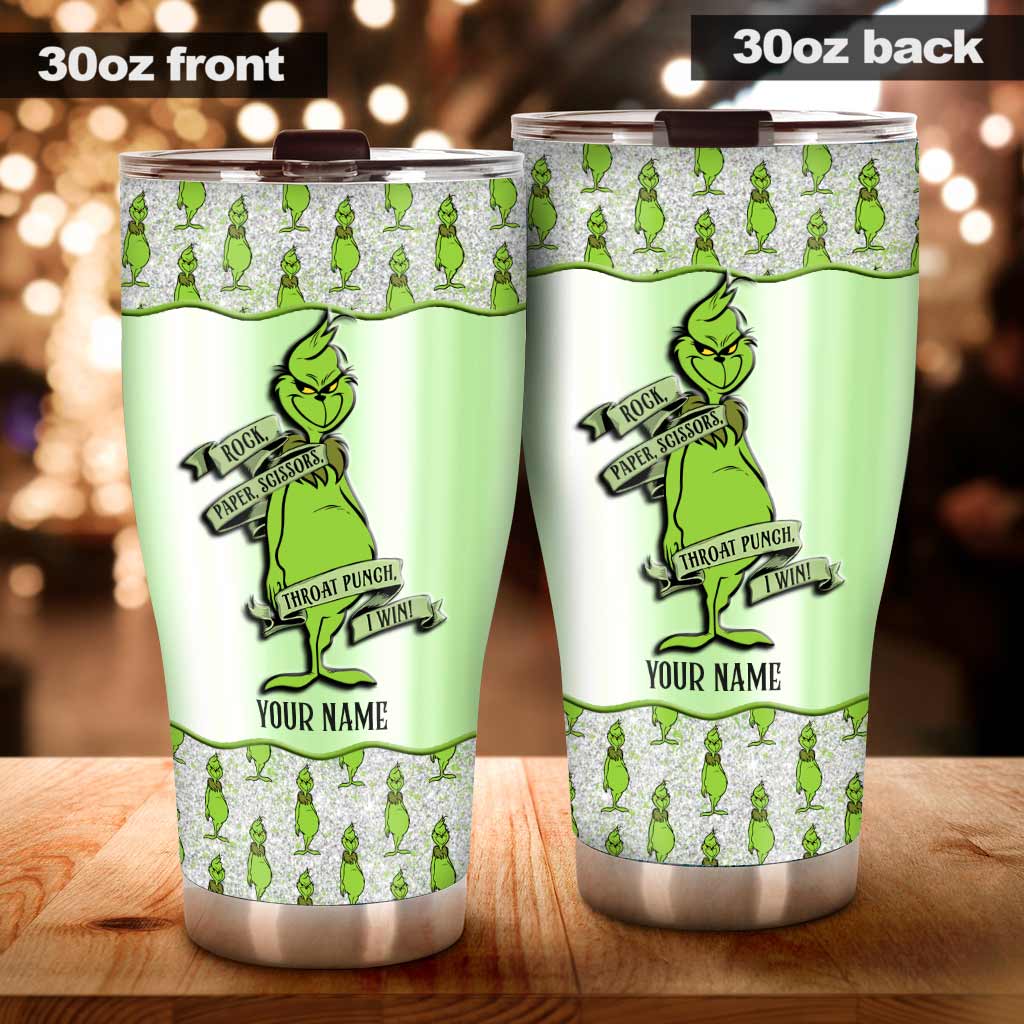 Personalized Grinch Tumbler Custom Name Gift for Christmas