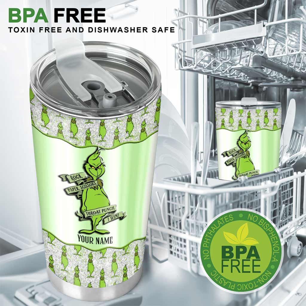 Personalized Grinch Tumbler Custom Name Gift for Christmas