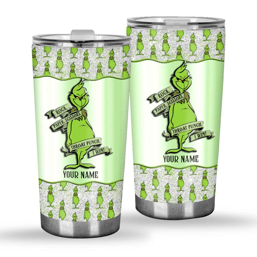Personalized Grinch Tumbler Custom Name Gift for Christmas