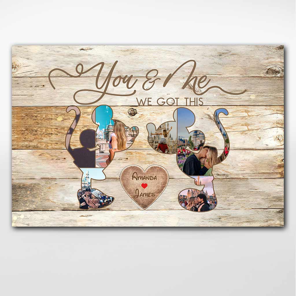 Personalized Engagement Mouse Poster Custom Name Gift for Couple
