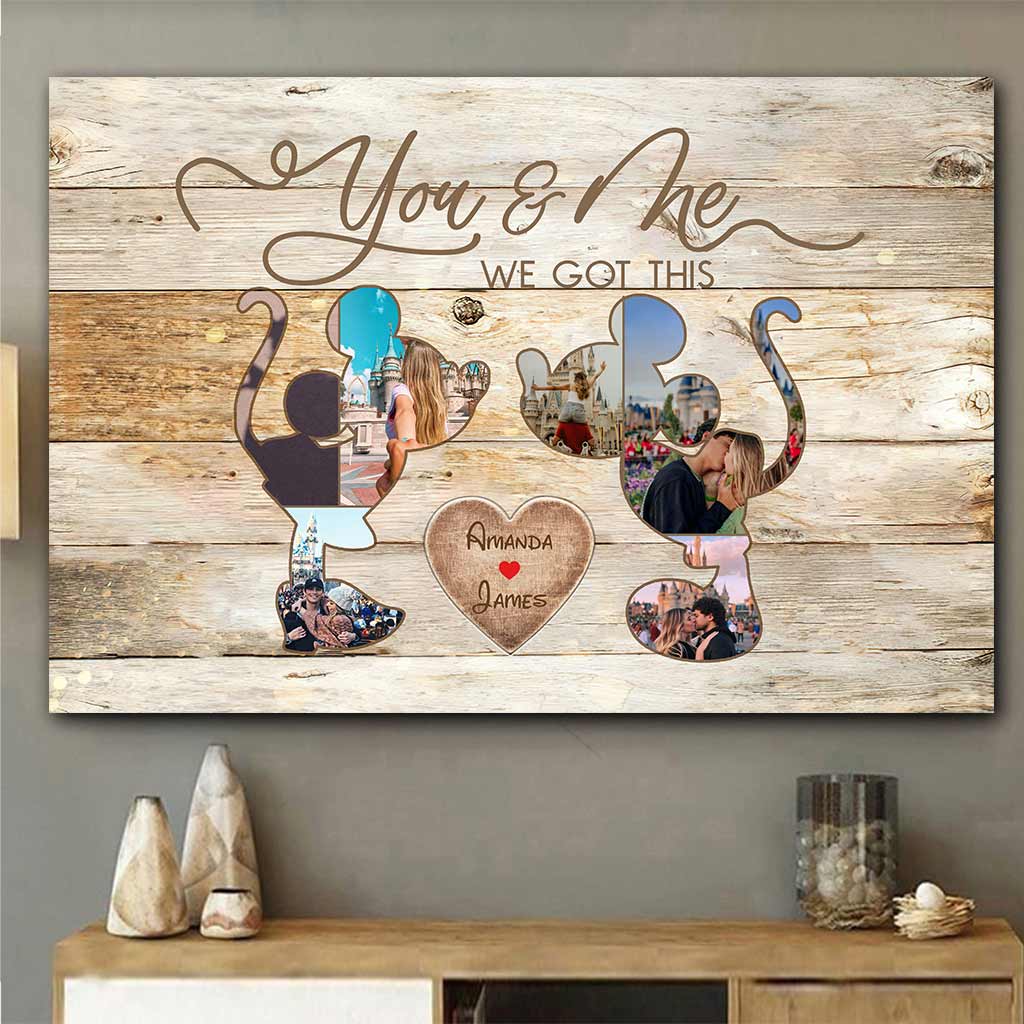 Personalized Engagement Mouse Poster Custom Name Gift for Couple