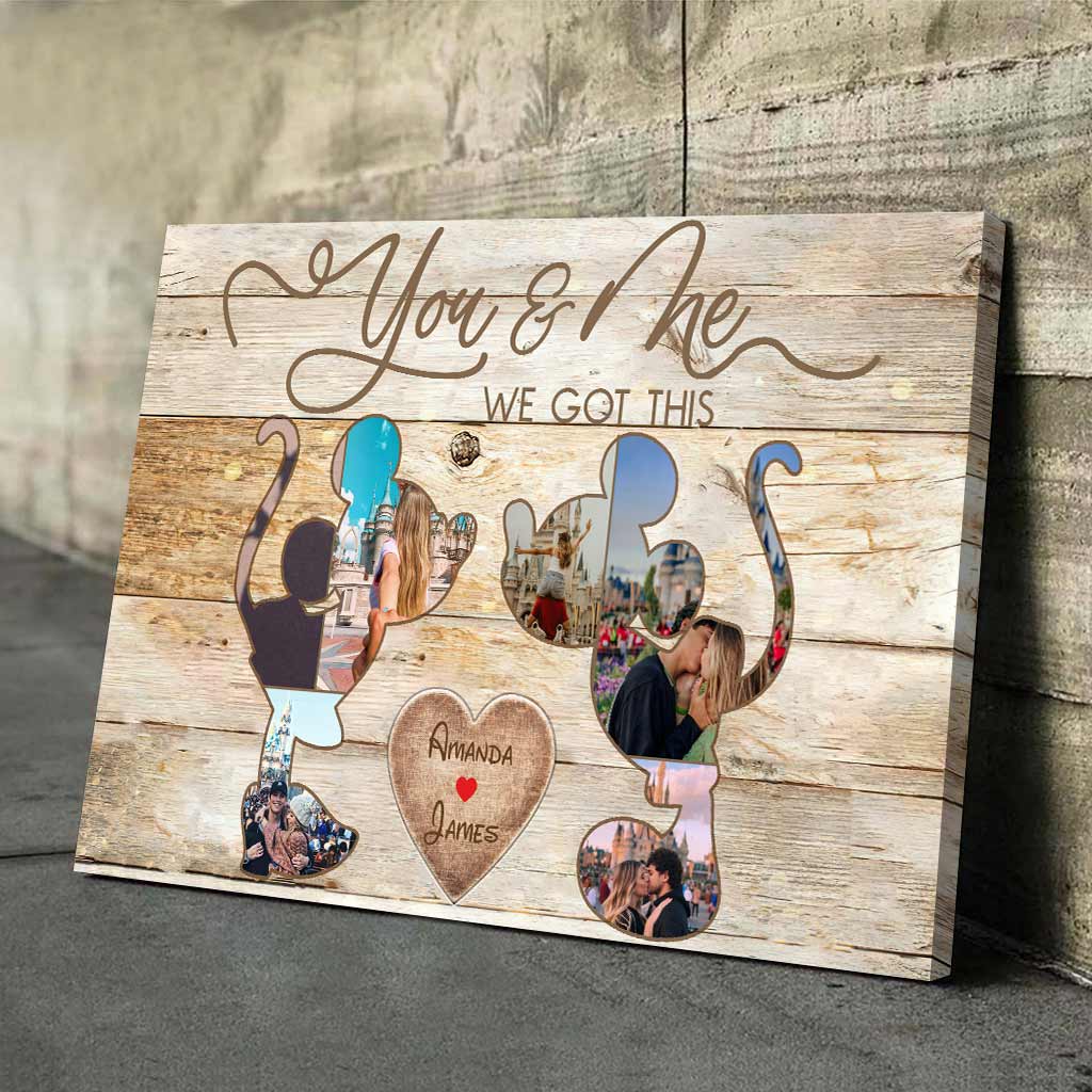 Personalized Engagement Mouse Poster Custom Name Gift for Couple