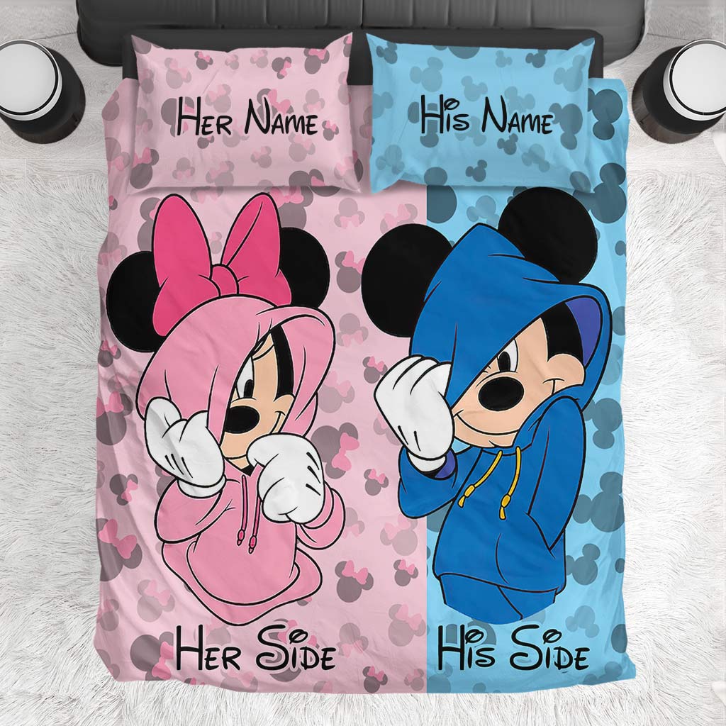 Personalized Mouse Bedding Set with Custom Names for Couples