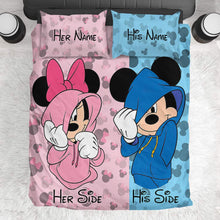 Load image into Gallery viewer, Personalized Mouse Bedding Set with Custom Names for Couples
