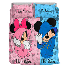 Load image into Gallery viewer, Personalized Mouse Bedding Set with Custom Names for Couples
