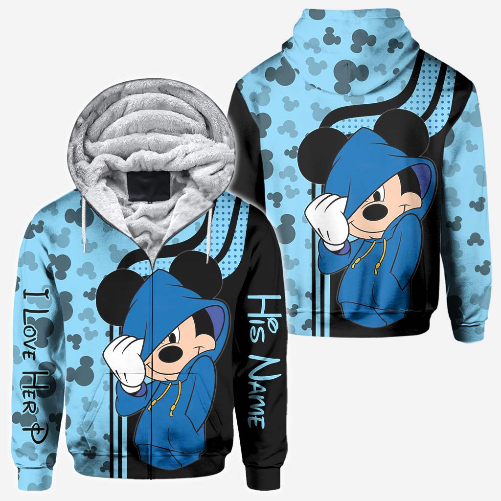 Personalized Mickey Mouse Hoodie Custom Name Gift for Couples
