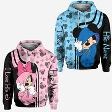 Load image into Gallery viewer, Personalized Mickey Mouse Hoodie Custom Name Gift for Couples
