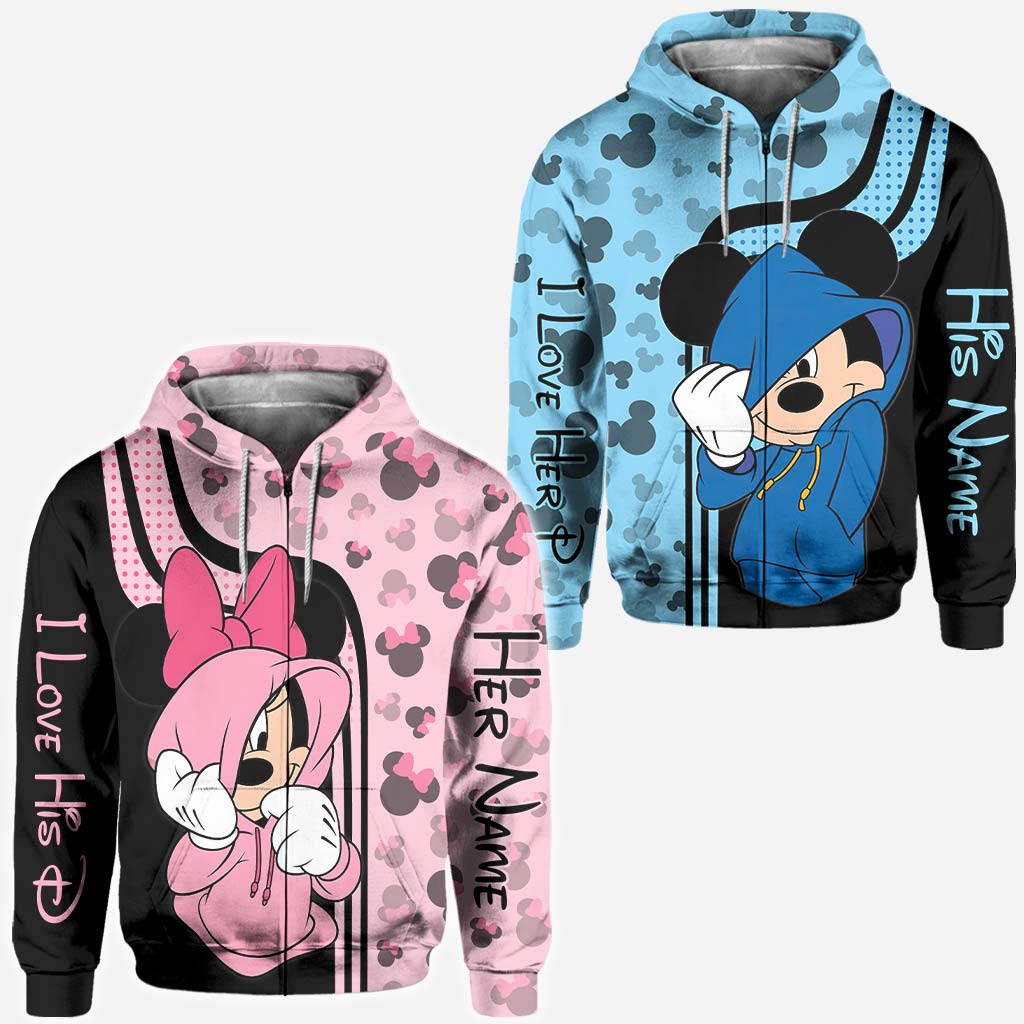 Personalized Mickey Mouse Hoodie Custom Name Gift for Couples