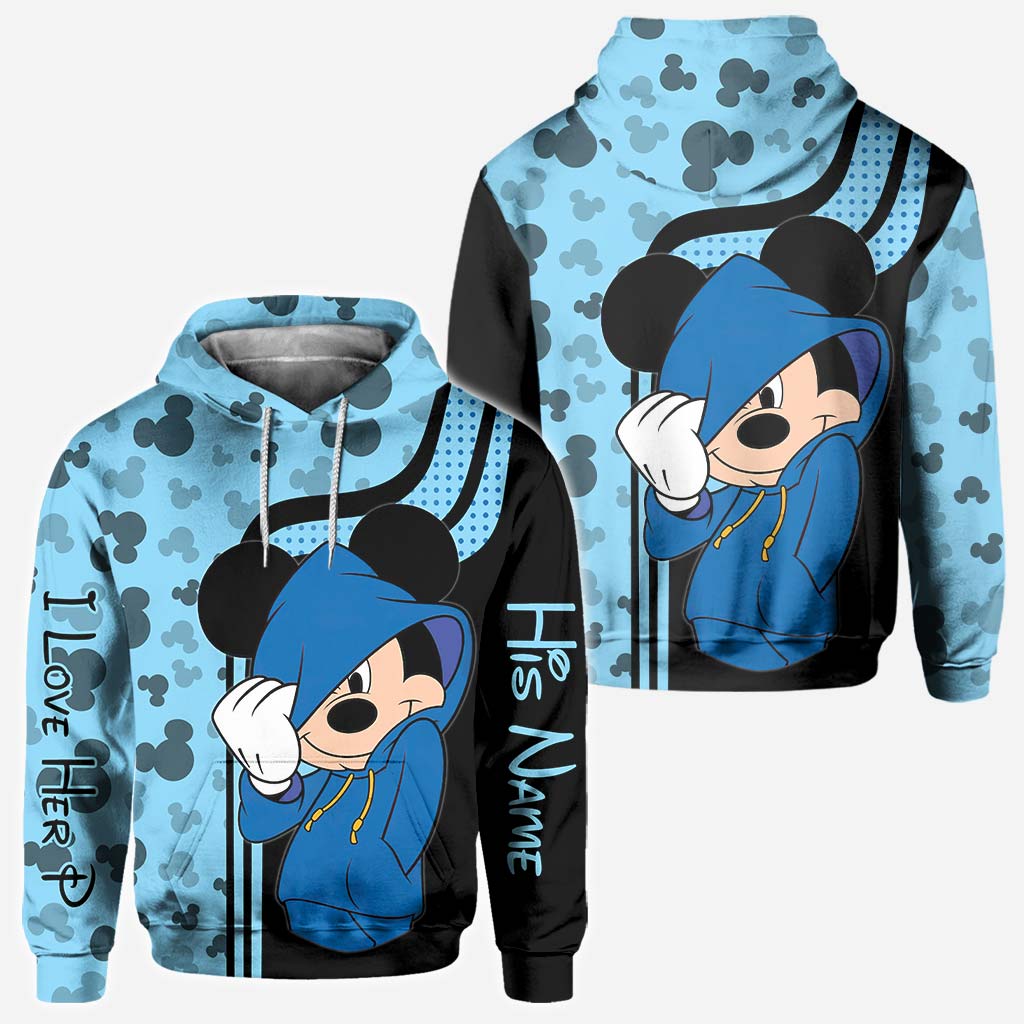 Personalized Mickey Mouse Hoodie Custom Name Gift for Couples