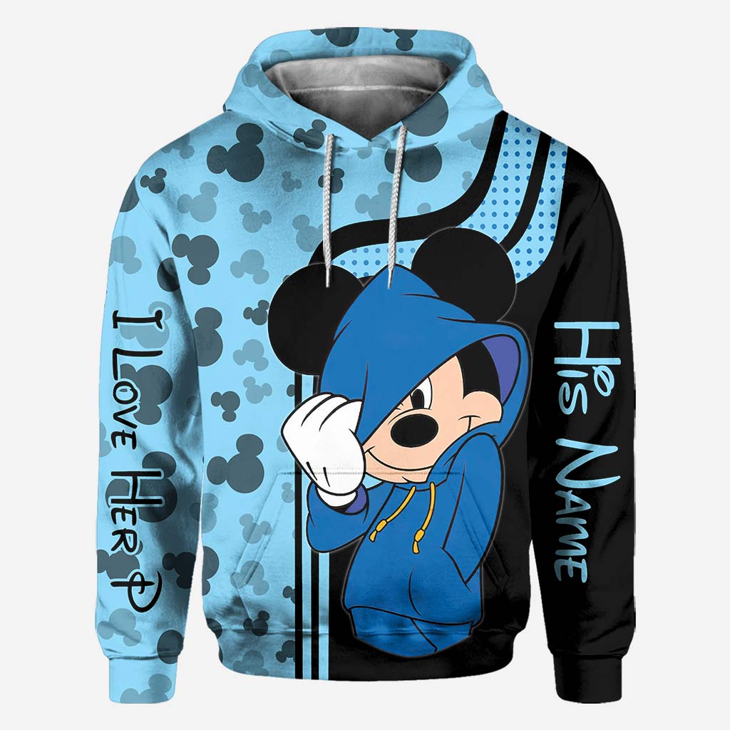 Personalized Mickey Mouse Hoodie Custom Name Gift for Couples