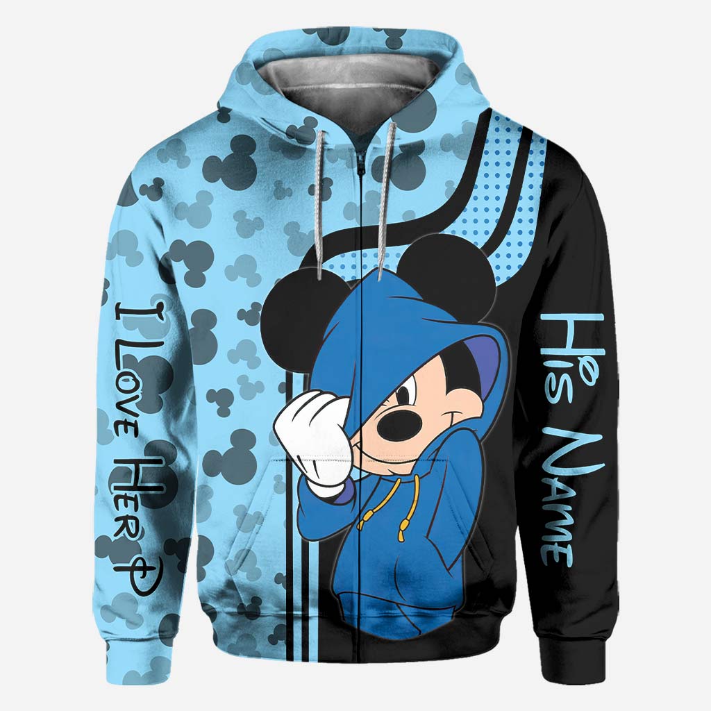 Personalized Mickey Mouse Hoodie Custom Name Gift for Couples