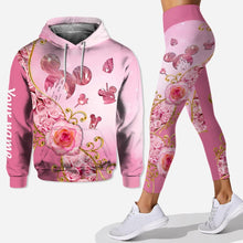 Load image into Gallery viewer, Personalized Pink Mouse Hoodie &amp; Leggings Set Custom Name Gift
