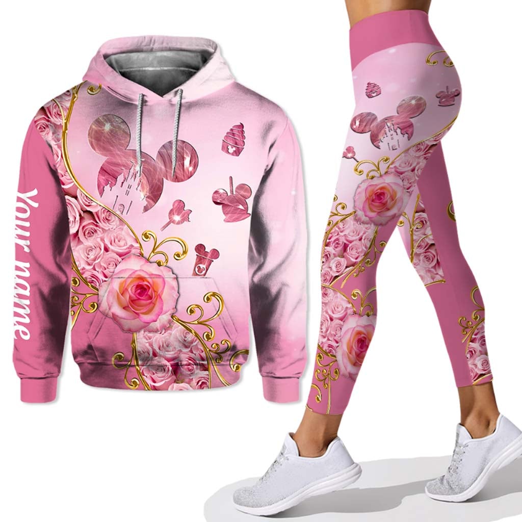 Personalized Pink Mouse Hoodie & Leggings Set Custom Name Gift