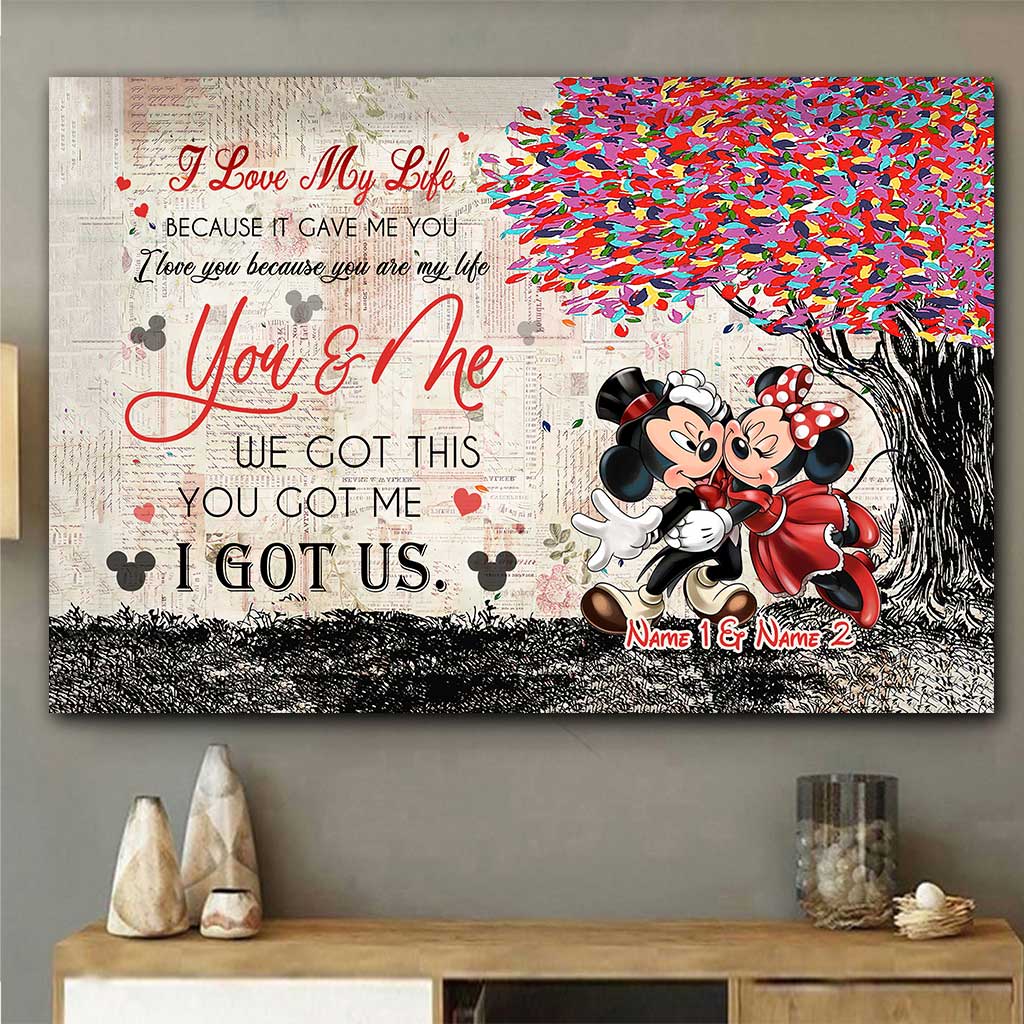 Personalized Couple Poster You & Me Custom Names Gift for Anniversary