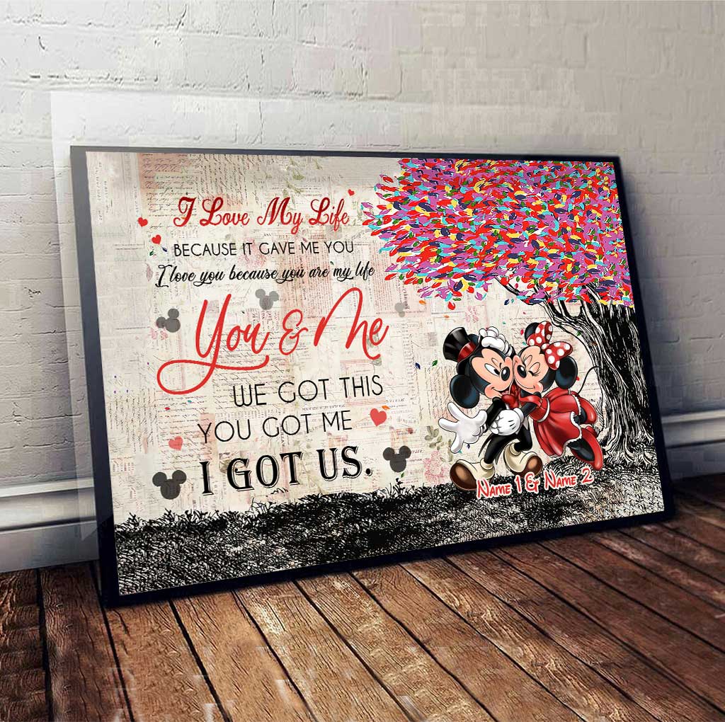Personalized Couple Poster You & Me Custom Names Gift for Anniversary