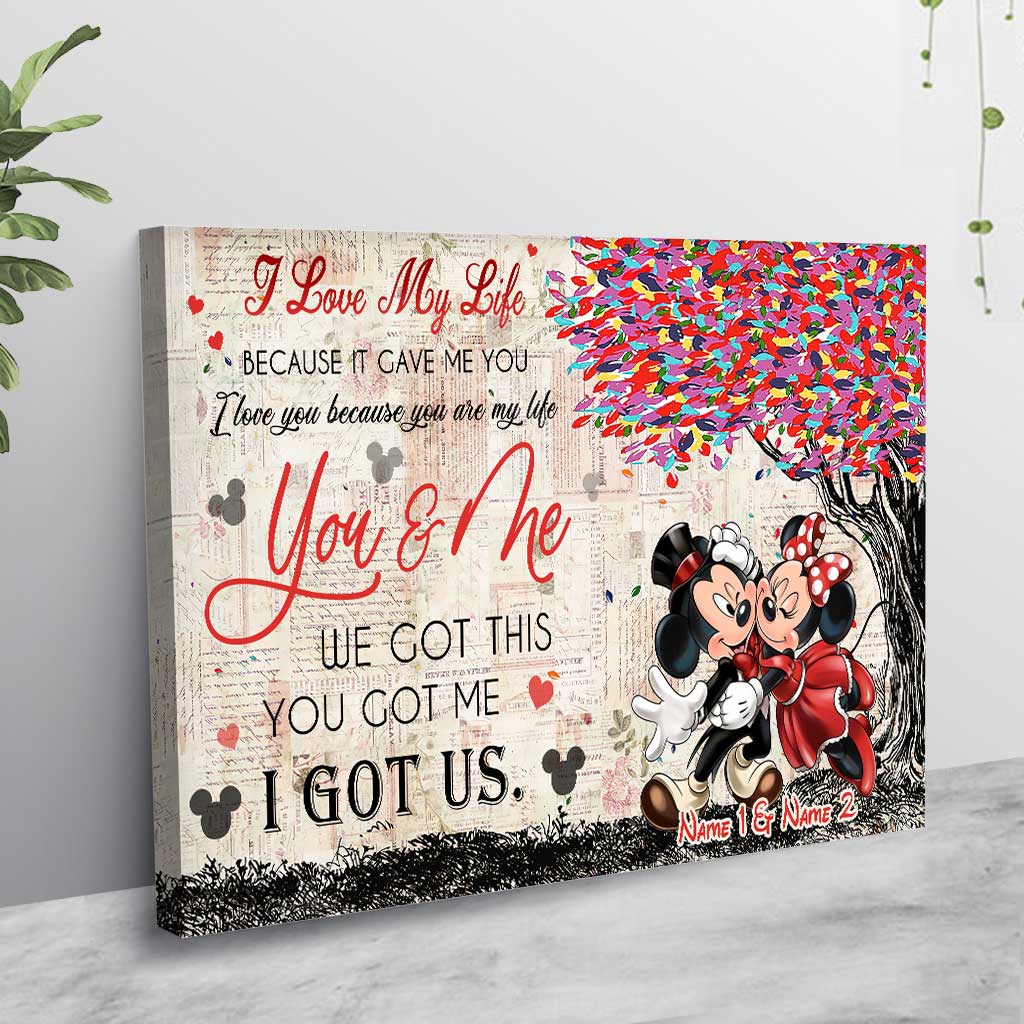 Personalized Couple Poster You & Me Custom Names Gift for Anniversary