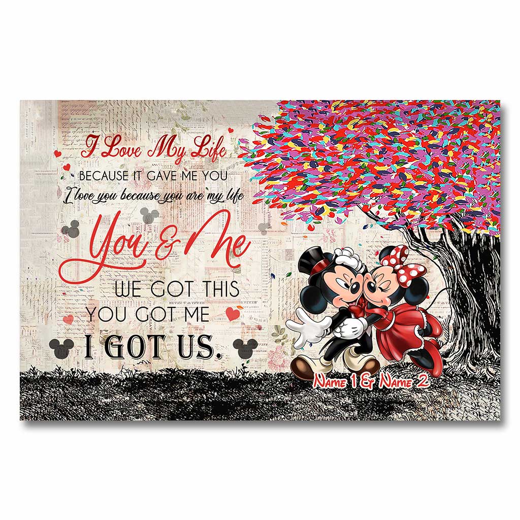 Personalized Couple Poster You & Me Custom Names Gift for Anniversary