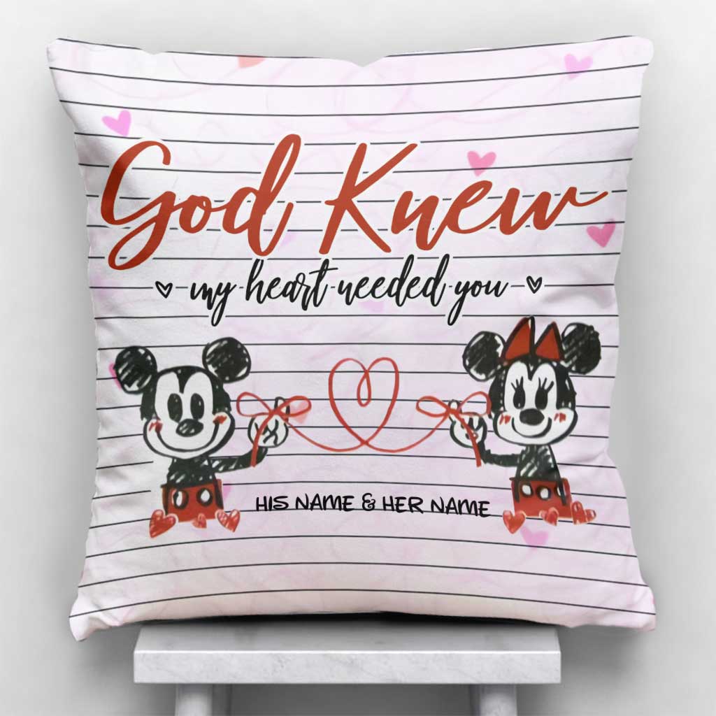 Personalized Couple Throw Pillow God Knew Design Custom Names Gift