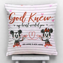 Load image into Gallery viewer, Personalized Couple Throw Pillow God Knew Design Custom Names Gift
