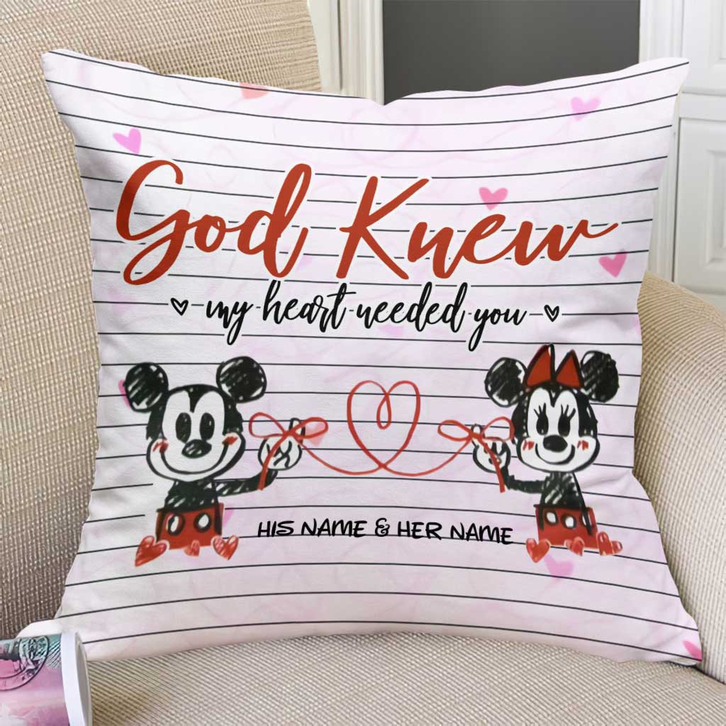 Personalized Couple Throw Pillow God Knew Design Custom Names Gift