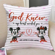 Load image into Gallery viewer, Personalized Couple Throw Pillow God Knew Design Custom Names Gift
