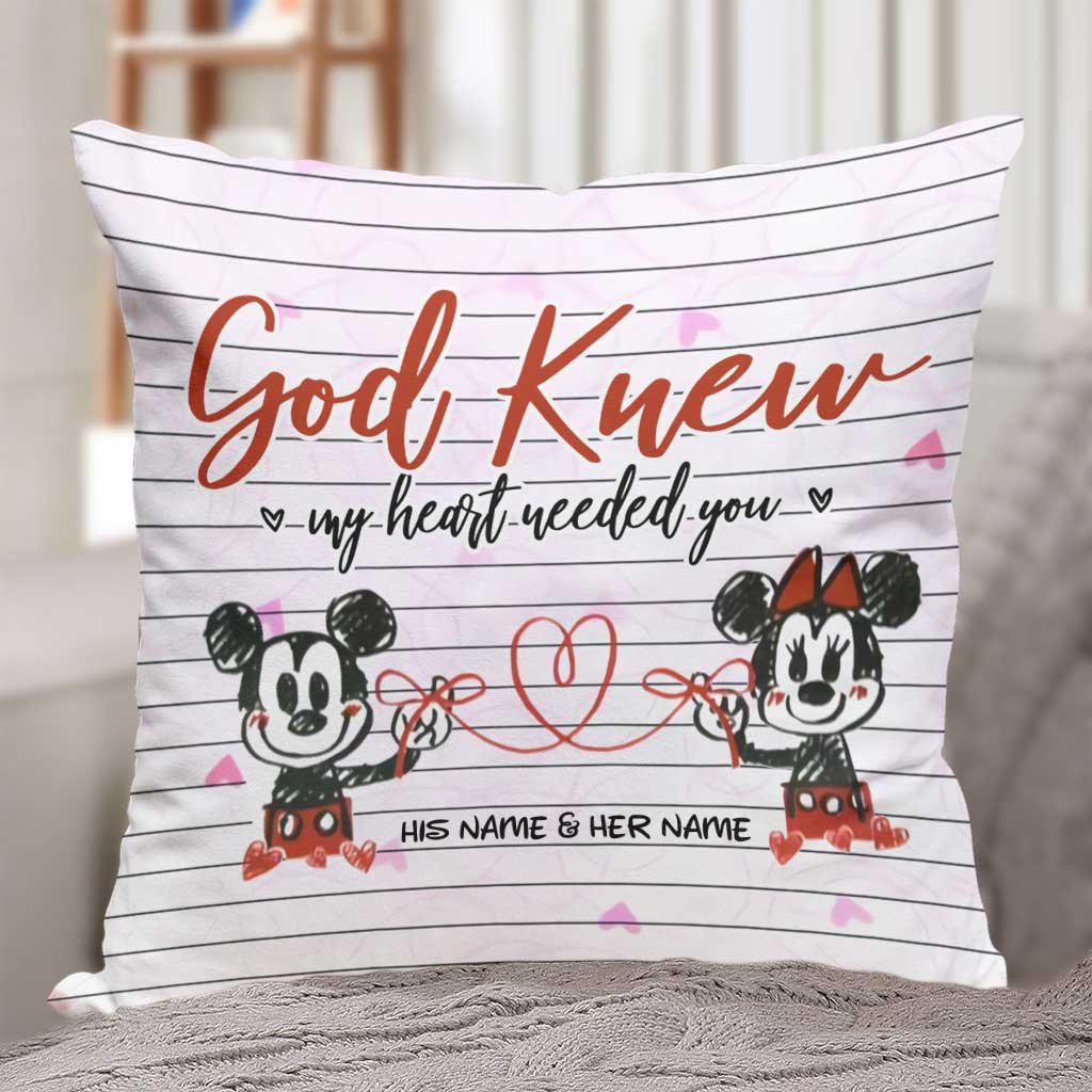 Personalized Couple Throw Pillow God Knew Design Custom Names Gift