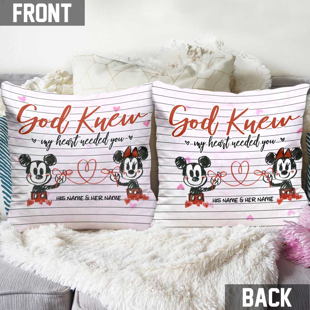 Personalized Couple Throw Pillow God Knew Design Custom Names Gift