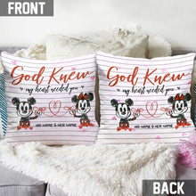 Load image into Gallery viewer, Personalized Couple Throw Pillow God Knew Design Custom Names Gift
