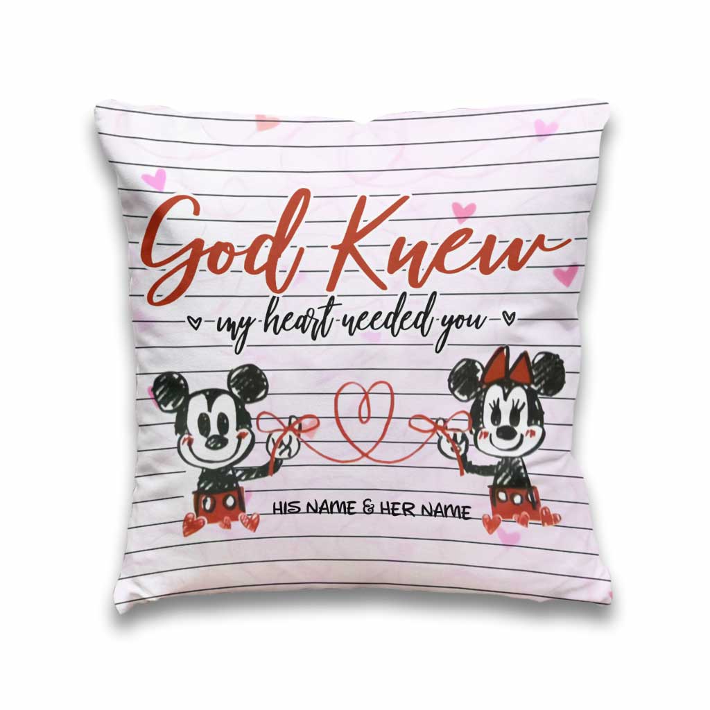 Personalized Couple Throw Pillow God Knew Design Custom Names Gift