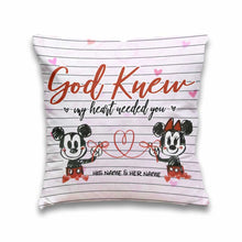 Load image into Gallery viewer, Personalized Couple Throw Pillow God Knew Design Custom Names Gift
