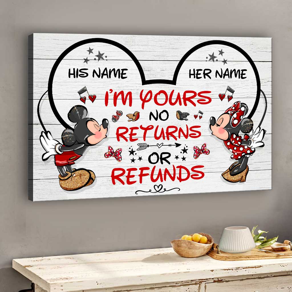 Personalized Mickey Mouse Canvas Print Unique Couple Gift