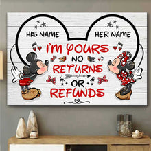 Load image into Gallery viewer, Personalized Mickey Mouse Canvas Print Unique Couple Gift
