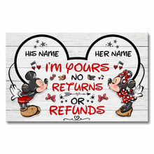 Load image into Gallery viewer, Personalized Mickey Mouse Canvas Print Unique Couple Gift
