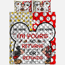 Load image into Gallery viewer, Personalized Mickey Mouse Quilt Set Custom Names Couple Gift
