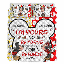 Load image into Gallery viewer, Personalized Mickey Mouse Quilt Set Custom Names Couple Gift
