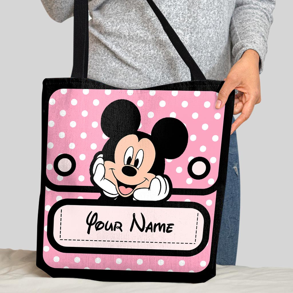 Personalized Mickey Mouse Tote Bag with Custom Name for Kids