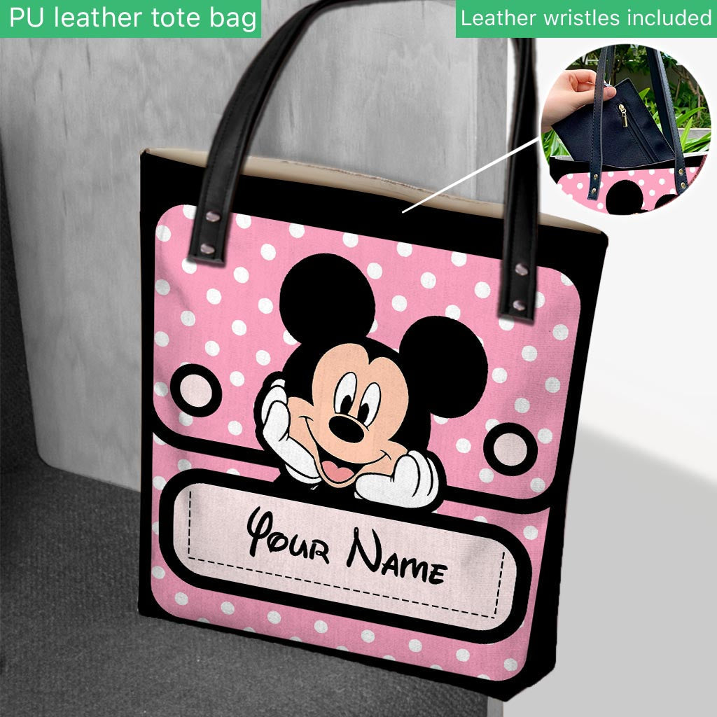 Personalized Mickey Mouse Tote Bag with Custom Name for Kids