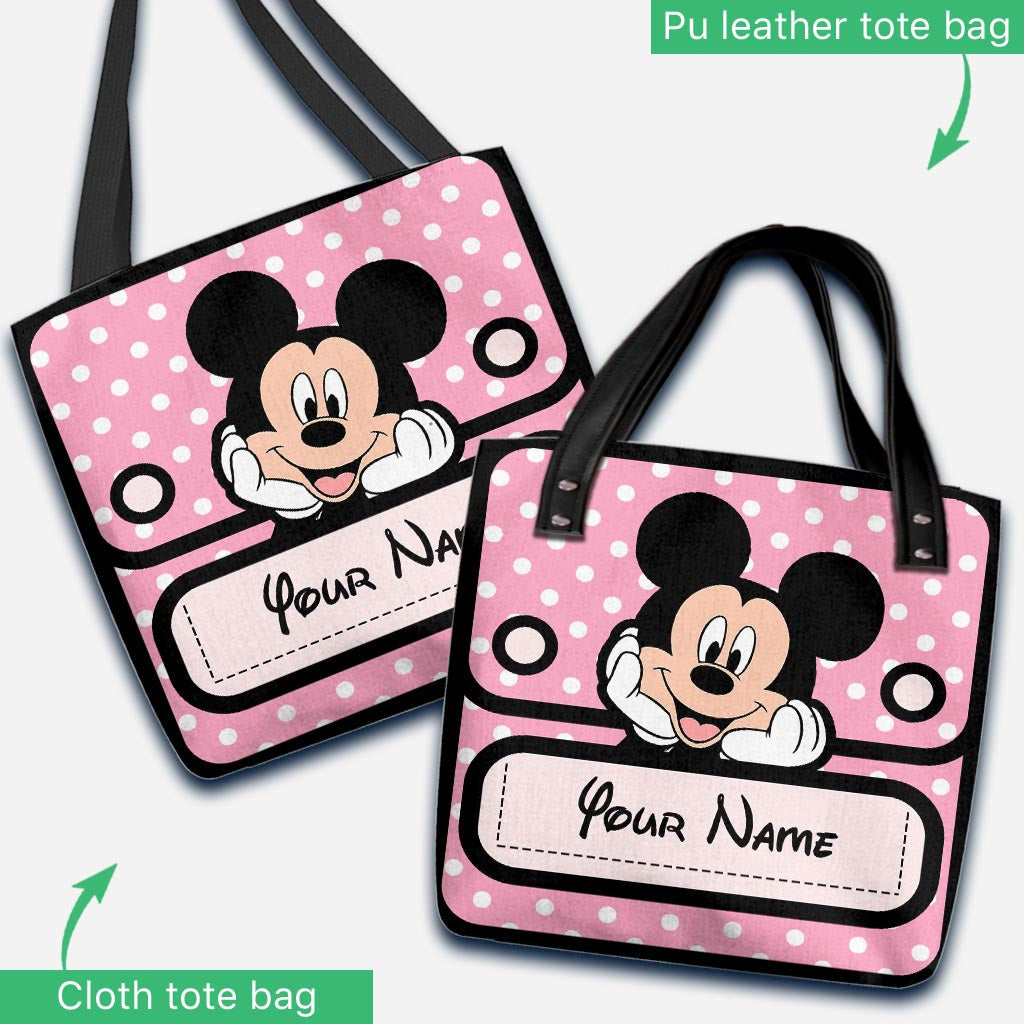Personalized Mickey Mouse Tote Bag with Custom Name for Kids