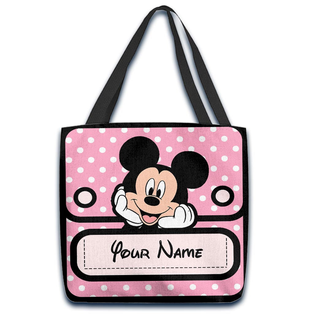 Personalized Mickey Mouse Tote Bag with Custom Name for Kids