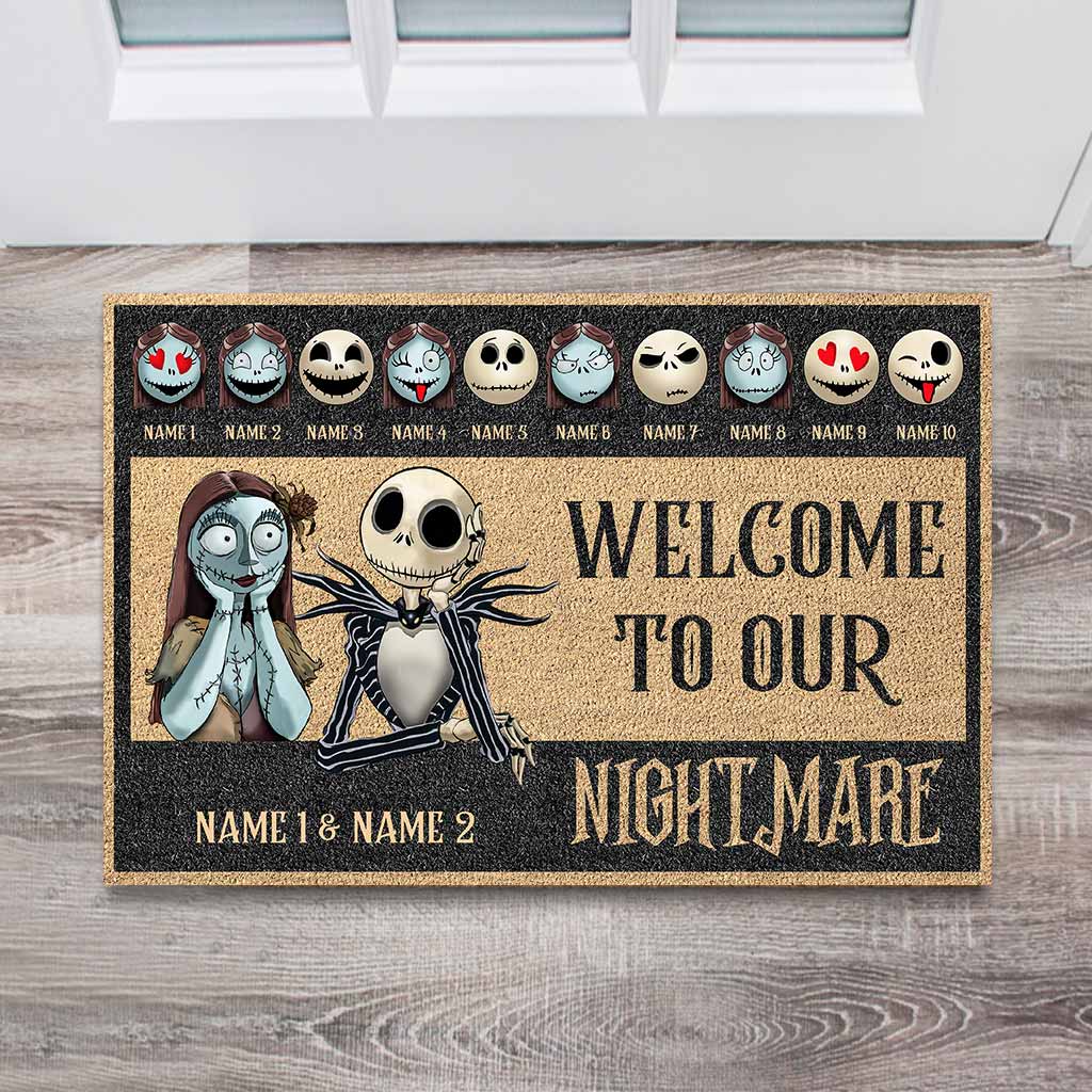 Personalized Coir Doormat Welcome to Our Nightmare Halloween Gift