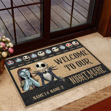 Load image into Gallery viewer, Personalized Coir Doormat Welcome to Our Nightmare Halloween Gift
