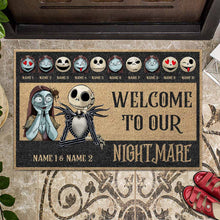 Load image into Gallery viewer, Personalized Coir Doormat Welcome to Our Nightmare Halloween Gift

